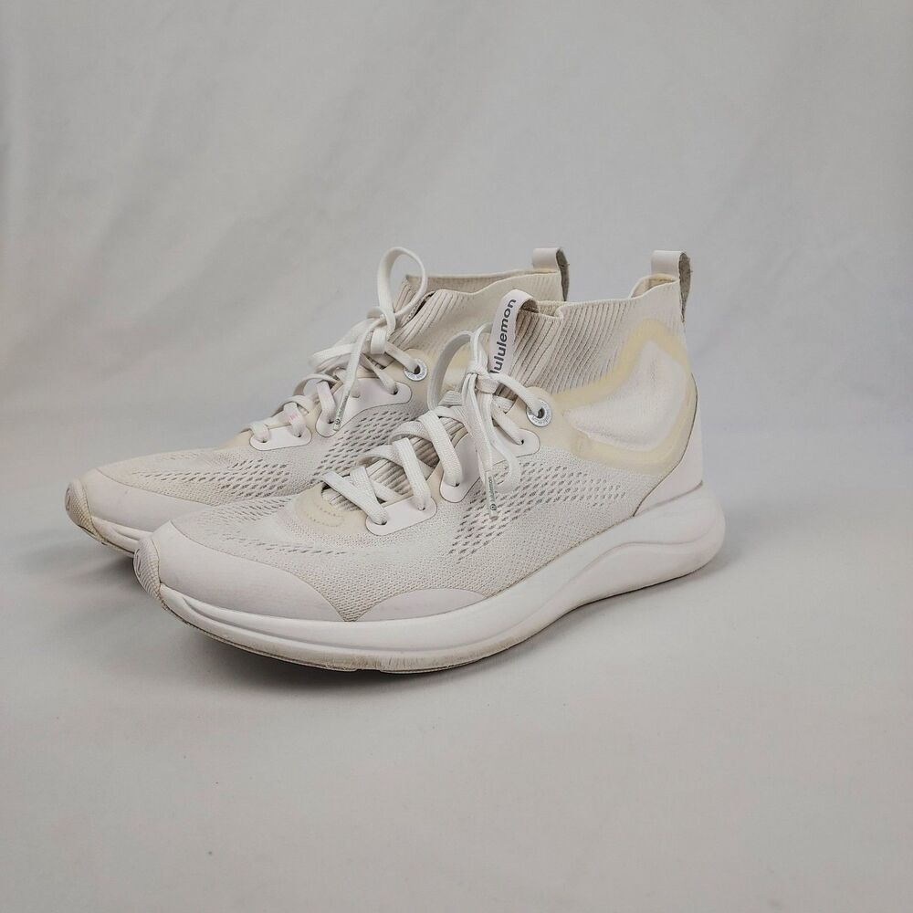 Lululemon Chargefeel Workout Mid Shoes Womens 9 White Running Training Sneaker
